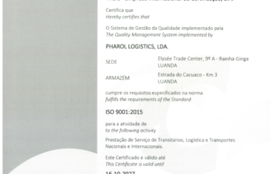 Pharol Logistics conquista a certificação ISO 9001